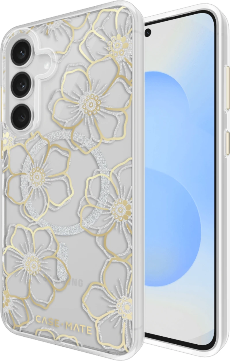 Samsung Galaxy S25 FE Case-Mate Floral Gems Case w/Magnets - Gold