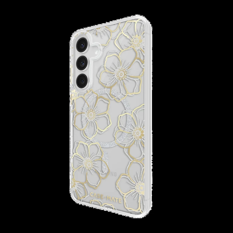 Samsung Galaxy S25 FE Case-Mate Floral Gems Case w/Magnets - Gold