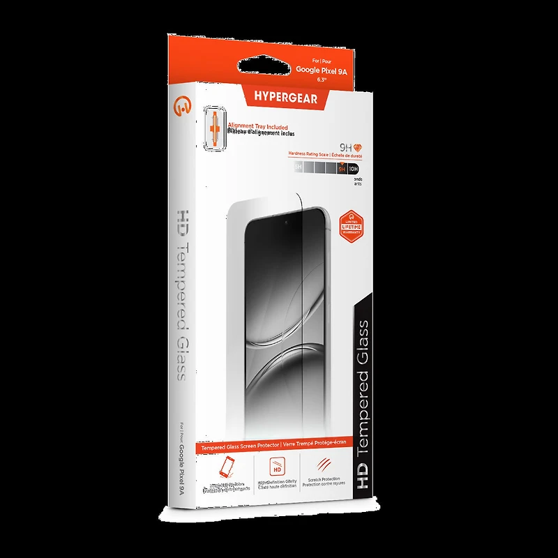 Google Pixel 9a HyperGear Tempered Glass Screen Protector w/Installation Applicator Tray