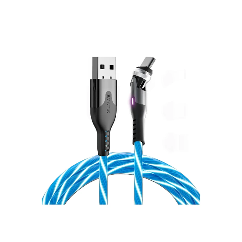 STATIK PowerPivot Glowing LED 6ft Cable USB-A to USB-C - Blue