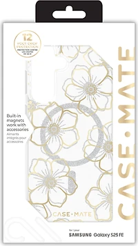 Samsung Galaxy S25 FE Case-Mate Floral Gems Case w/Magnets - Gold