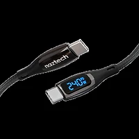 Câble de charge rapide numérique DigiWATT 240 W USB-C vers USB-C Naztech de pieds avec affichage d'alimentation LED