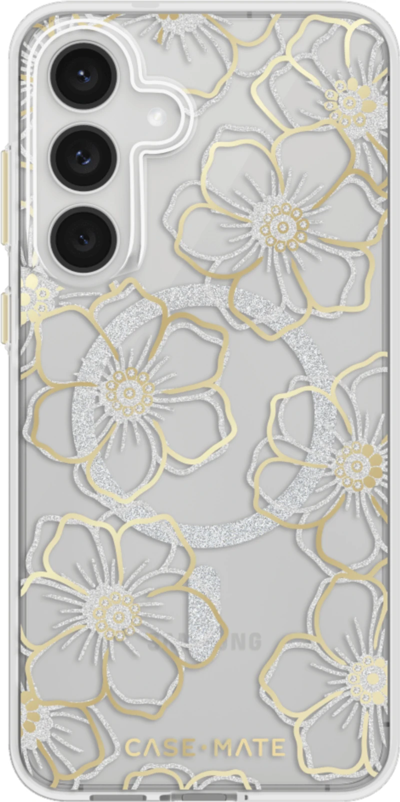 Samsung Galaxy S25 FE Case-Mate Floral Gems Case w/Magnets - Gold