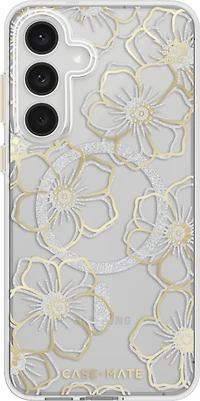 Samsung Galaxy S25 FE Case-Mate Floral Gems Case w/Magnets - Gold