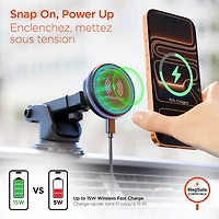 HyperGear MaxCharge Wireless Charging Vehicle Mount Kit Compatible w/MagSafe clear