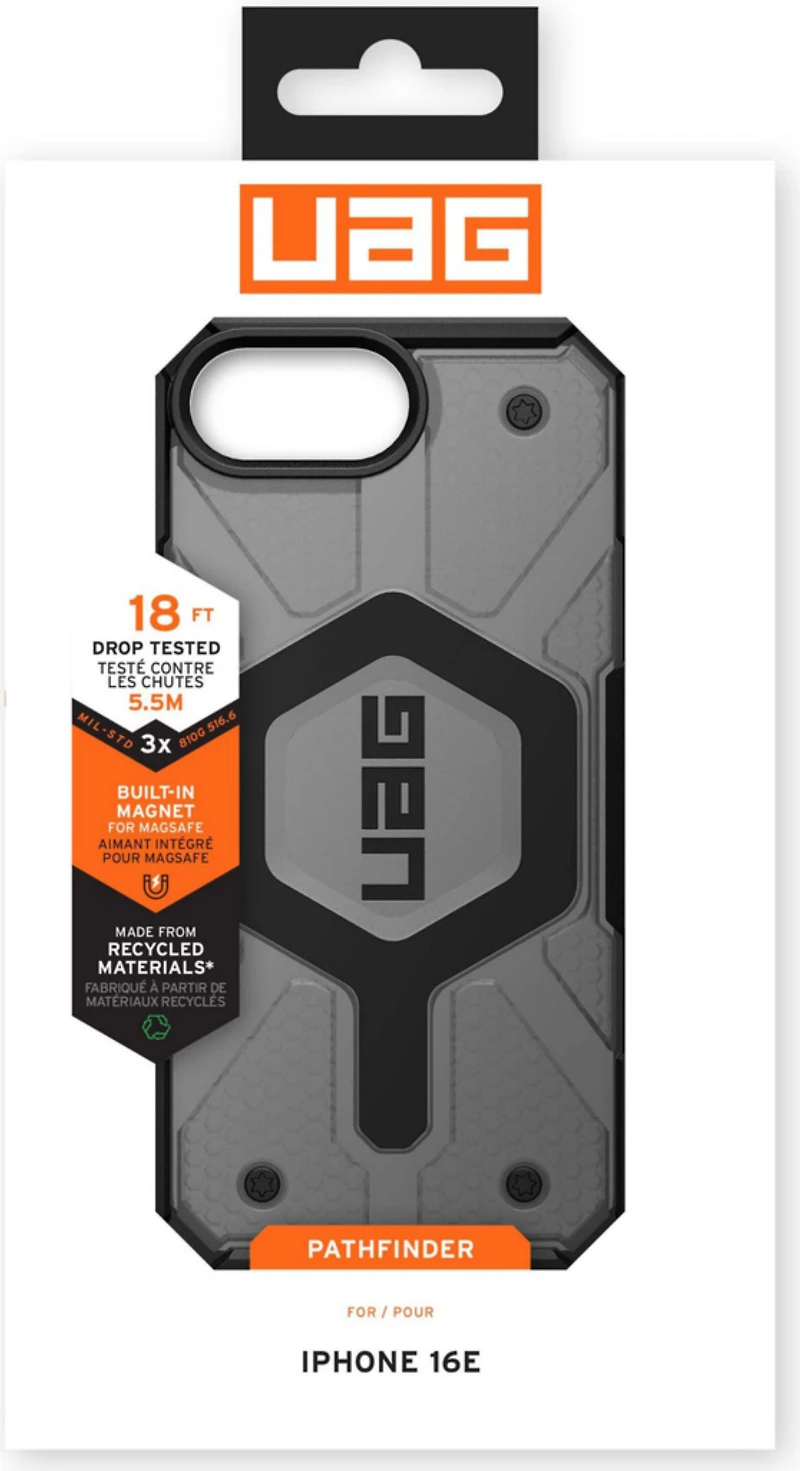 iPhone 16e UAG Pathfinder Clear MagSafe Case - Ash