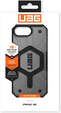 iPhone 16e UAG Pathfinder Clear MagSafe Case - Ash