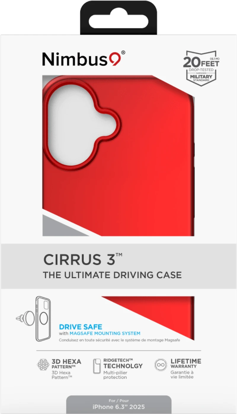 Nimbus9 N9C3MSIPH17CR Étui Cirrus 3 Magsafe Crimson pour iPhone 17
