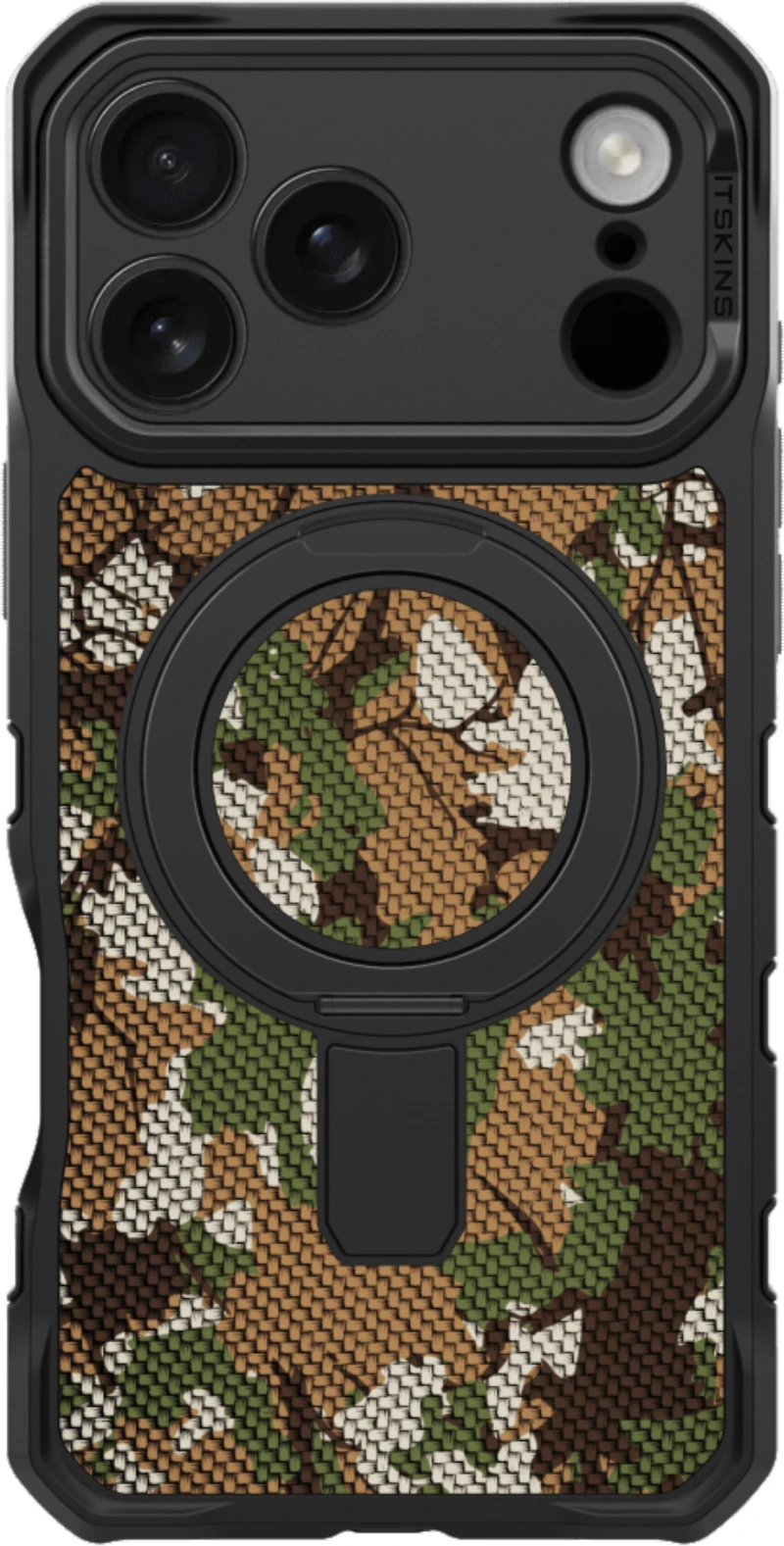 ITSKINS - Supreme_R Stand Nylon MagSafe Case for Apple iPhone 17 Pro - Camouflage Green