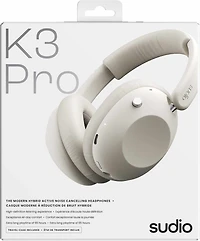 Sudio - Casque circum-auriculaire K3 Pro avec réduction active du bruit (ANC), blanc