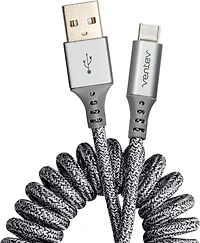 Ventev COILCABACVNV Câble de Charge/Sync Helix Coiled USB-C 1 pieds Gris