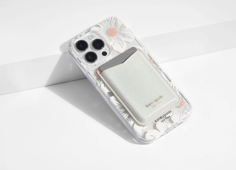 Magnetic Wallet Compatible with MagSafe White Glitter