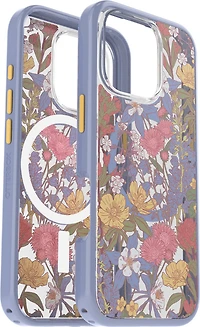 iPhone 16 Pro Otterbox Symmetry Clear w/ MagSafe Series Case - Purple - Wildflowers