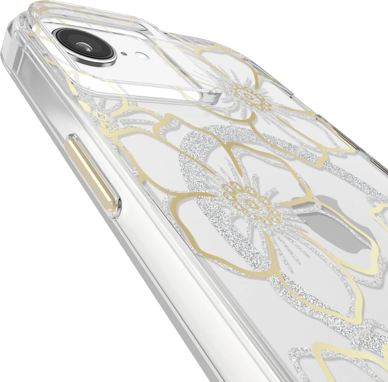 iPhone 16e/15/14/13 Case-Mate Floral Gems MagSafe Case - Gold