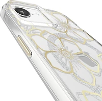 iPhone 16e/15/14/13 Case-Mate Floral Gems MagSafe Case - Gold