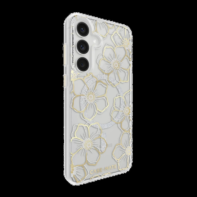 Samsung Galaxy S25 FE Case-Mate Floral Gems Case w/Magnets - Gold