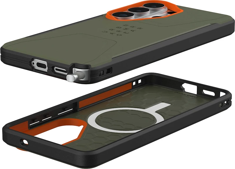 Samsung Galaxy S26 Ultra UAG Civilian w/Magnet Case - Olive Drab/Orange