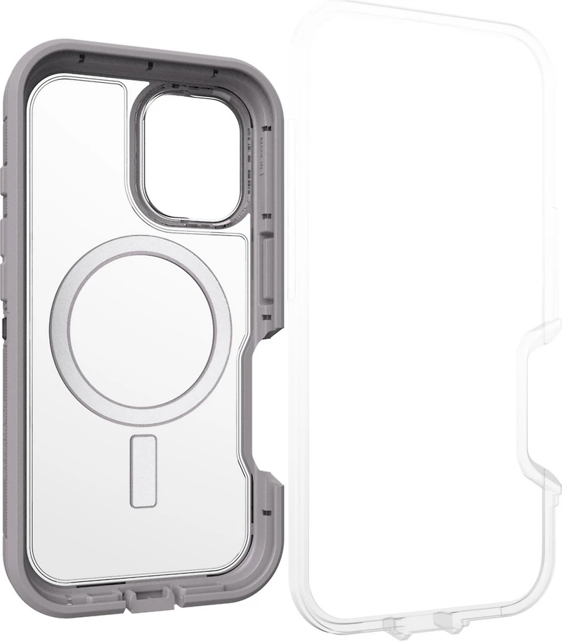 iPhone 16 Otterbox Defender XT Clear Pro w/ MagSafe Series Case - Clear/Grey