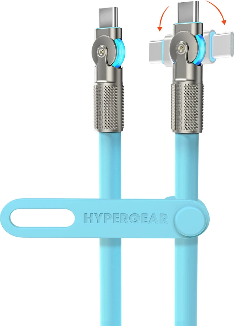 HyperGear 12 ft. 360cm USB-C to USB-C Chunky 180 Rugged Cable w/Rotating Connectors