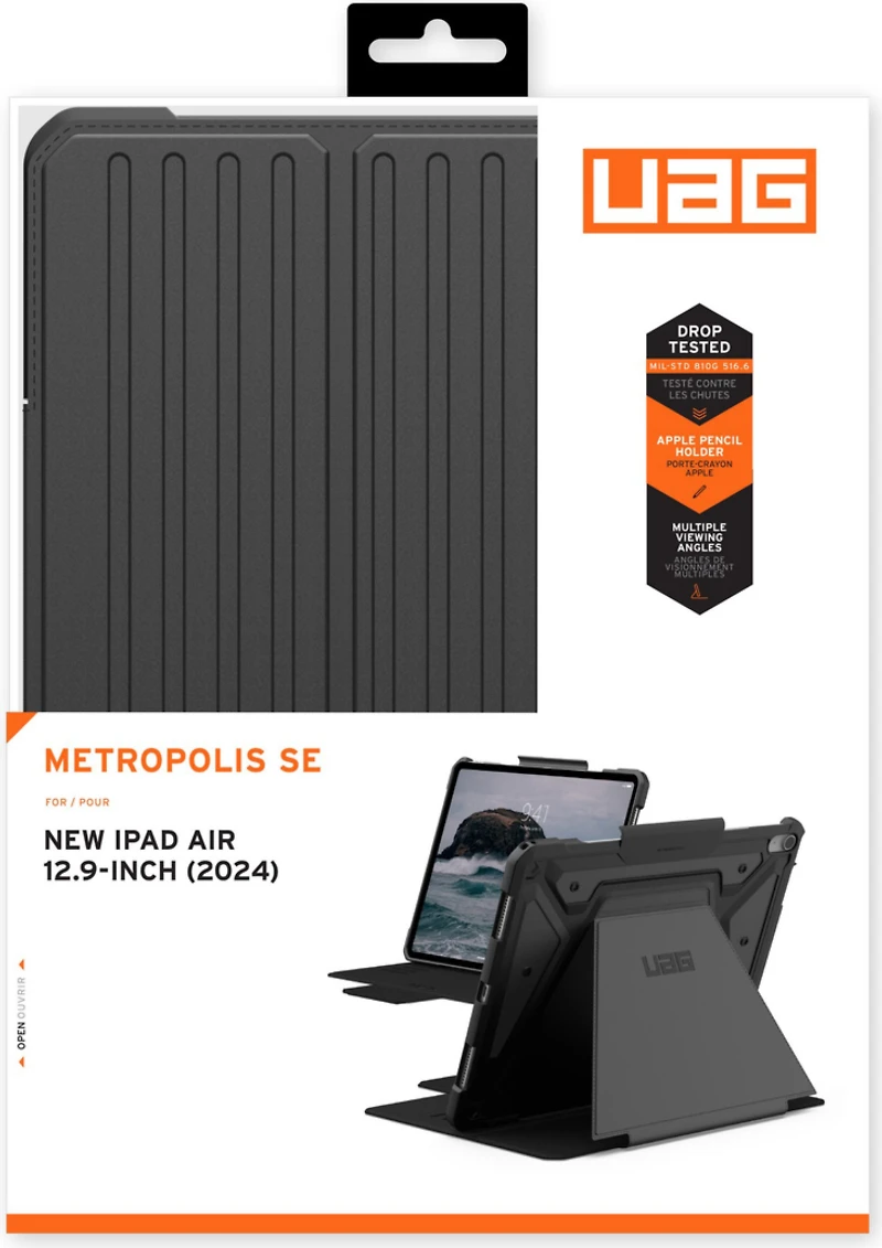 Metropolis SE Folio Rugged Case Black for iPad Air 13 2024