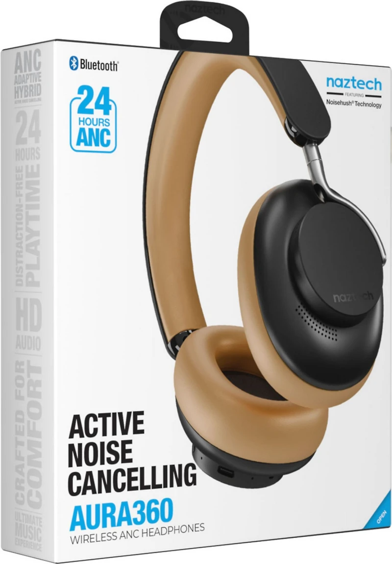 Casque supra-auriculaire sans fil Aura 360 de Naztech avec réduction du bruit