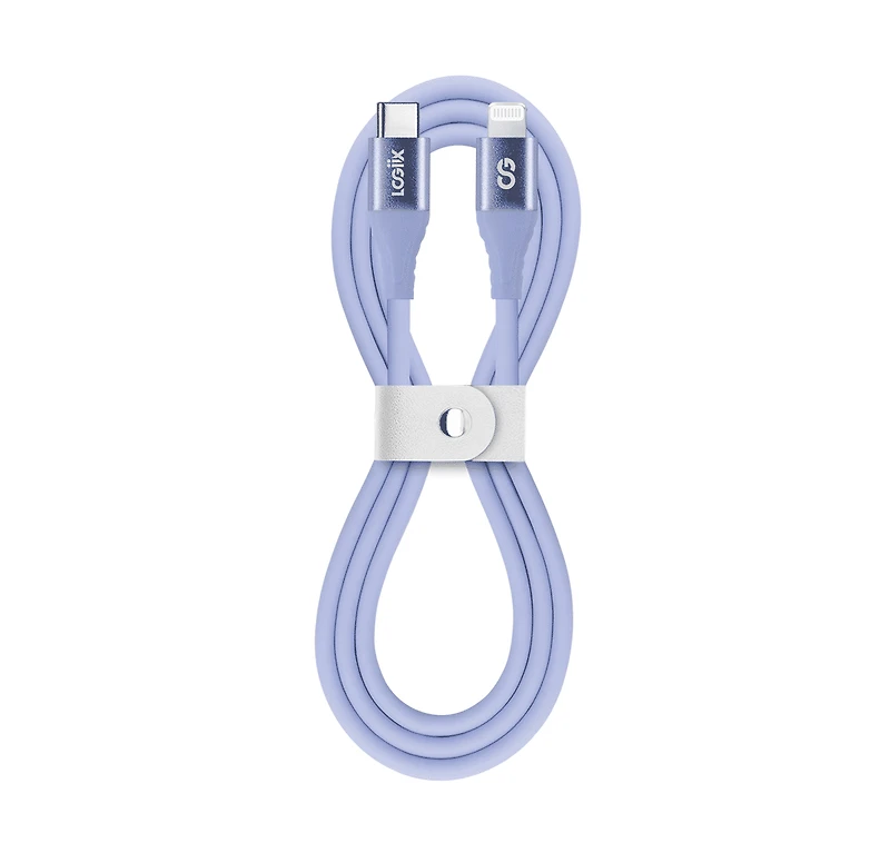 LOGiiX Vibrance Silicone Cable USB-C to Lightning - Lavender