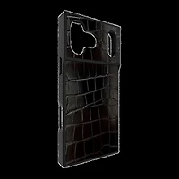 iPhone 17 Pro Max FLAUNT Square Faux Leather MagSafe Case - Black Crocodile