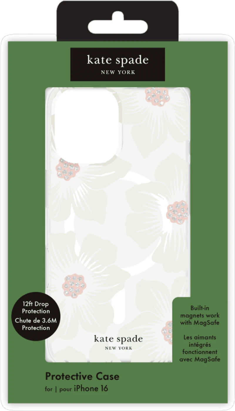 iPhone 16 Kate Spade Protective Prints MagSafe Case - Hollyhock Floral