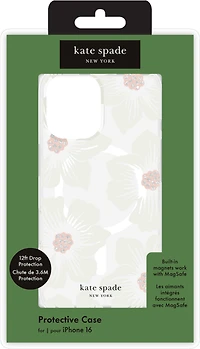 iPhone 16 Kate Spade Protective Prints MagSafe Case - Hollyhock Floral