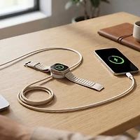 AXS - PROCharge Phone USB C and Dual Compatible Watch Braided Cable for Apple and Samung Devices - White