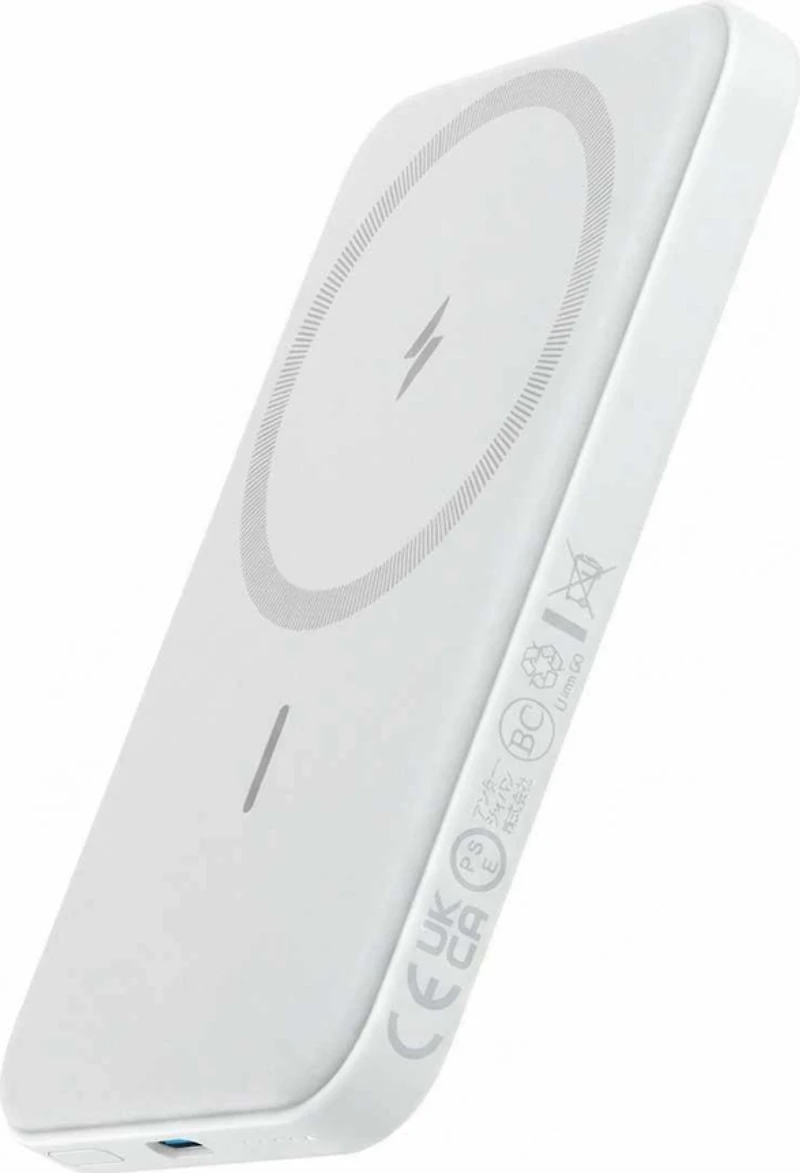 Anker - 5000mAh 7.5W Magnetic Portable Battery White