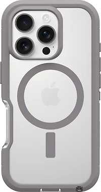 iPhone 16 Pro Otterbox Defender XT Clear Pro w/ MagSafe Series Case - Clear/Grey - Snow Capped