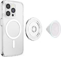 PopSockets 807474 PopGrip pour MagSafe Rond avec Anneau Adaptateur Fluted Opalescent