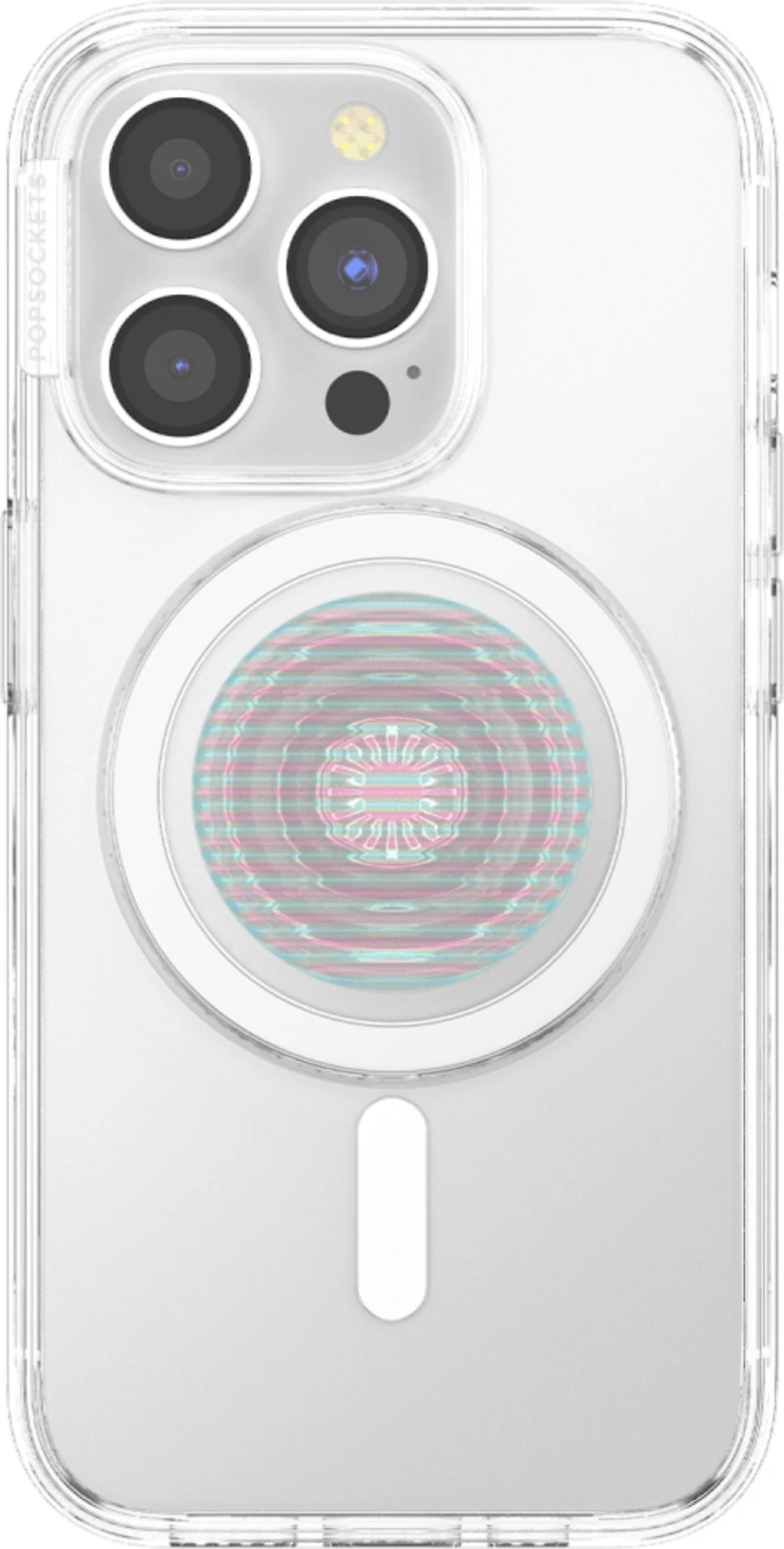 PopSockets 807474 PopGrip pour MagSafe Rond avec Anneau Adaptateur Fluted Opalescent