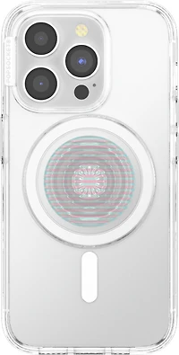 PopSockets 807474 PopGrip pour MagSafe Rond avec Anneau Adaptateur Fluted Opalescent