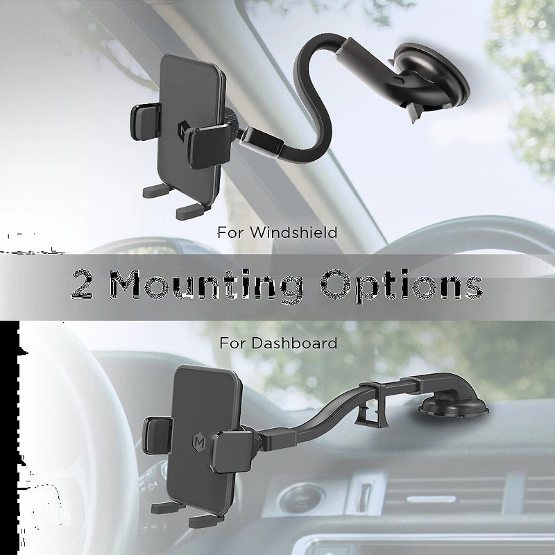 Mighty Mount Simpl Cradle Flexible Gooseneck Dash & Windshield Mount | Black