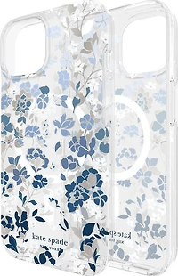 iPhone 16e/15/14/13  Kate Spade Protective Prints MagSafe Case - Flowerbed Blue