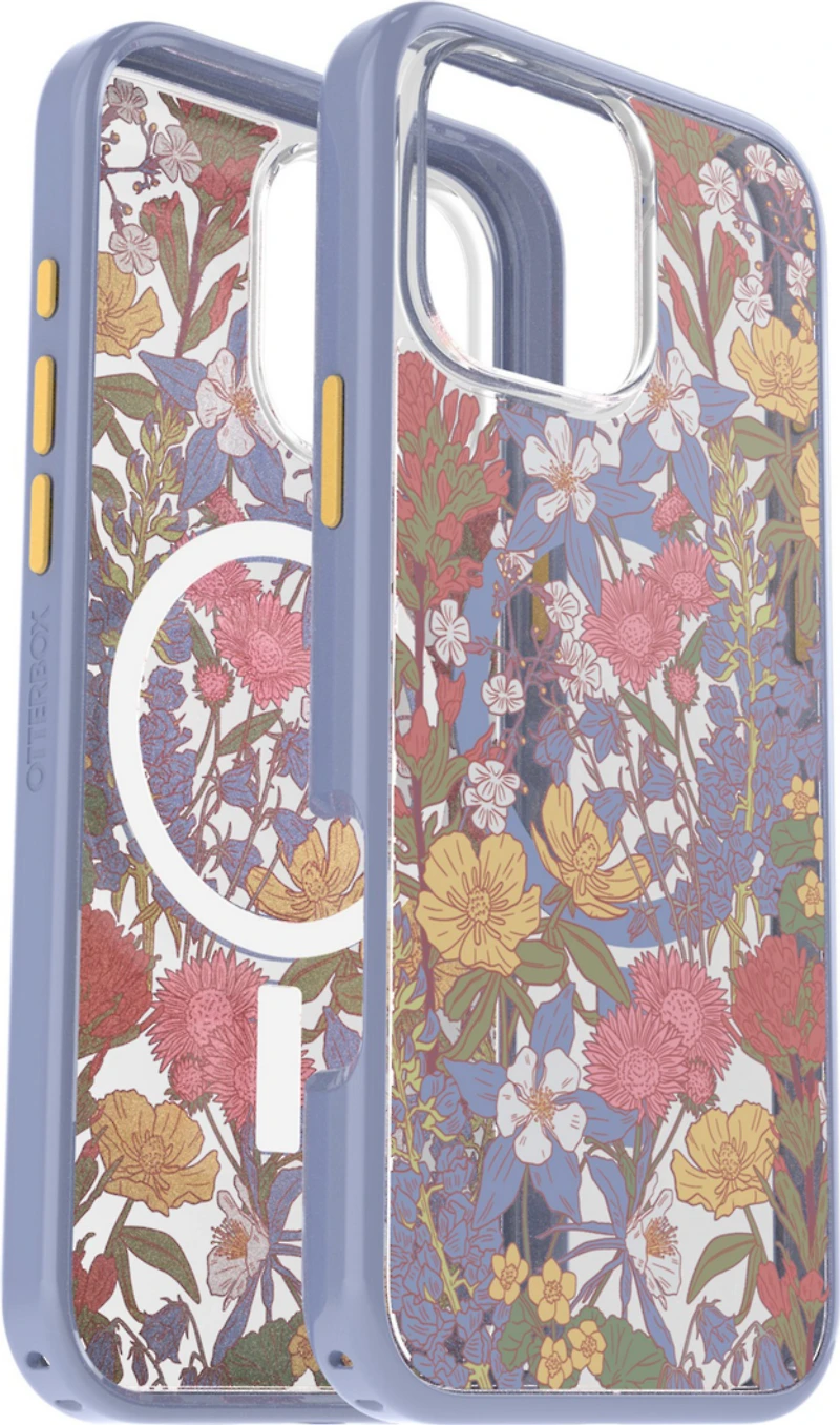iPhone 16 Pro Max Otterbox Symmetry Clear w/ MagSafe Series Case - Purple - Wildflowers