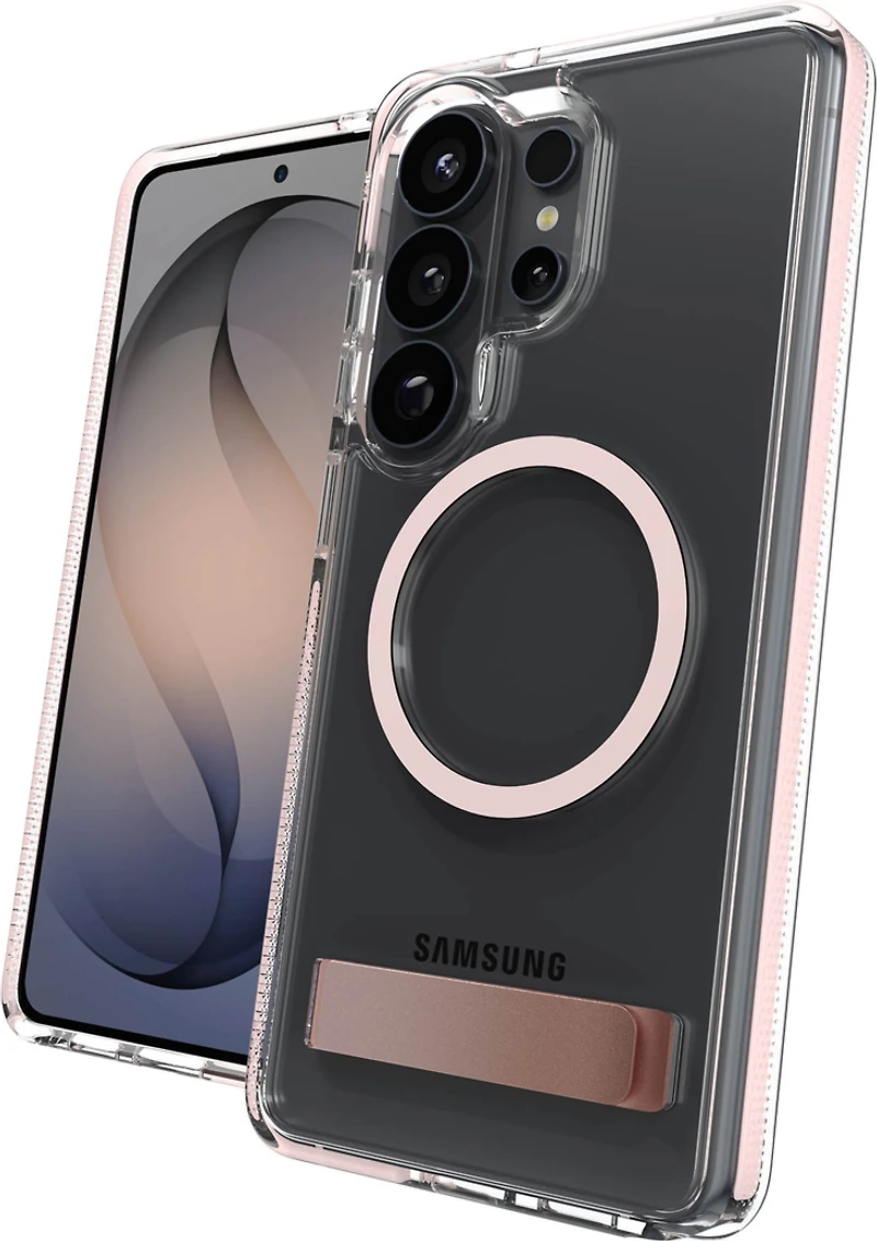 Samsung Galaxy S26 Ultra ZAGG Graphene Santa Cruz Snap Kickstand Case - Pink Sorbet