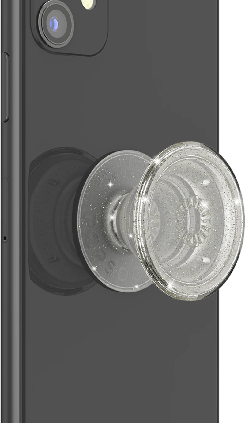 PopSockets - PopGrip - Clear Glitter Silver