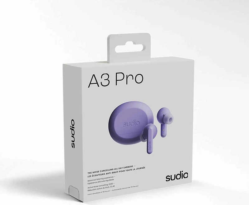 Sudio - A3 Pro ANC Wireless Earbuds Purple