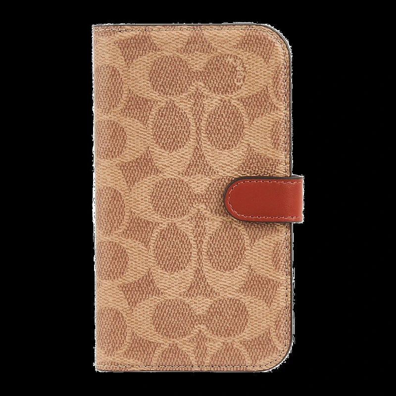iPhone 15 Pro Coach Folio Signature C Case - Tan