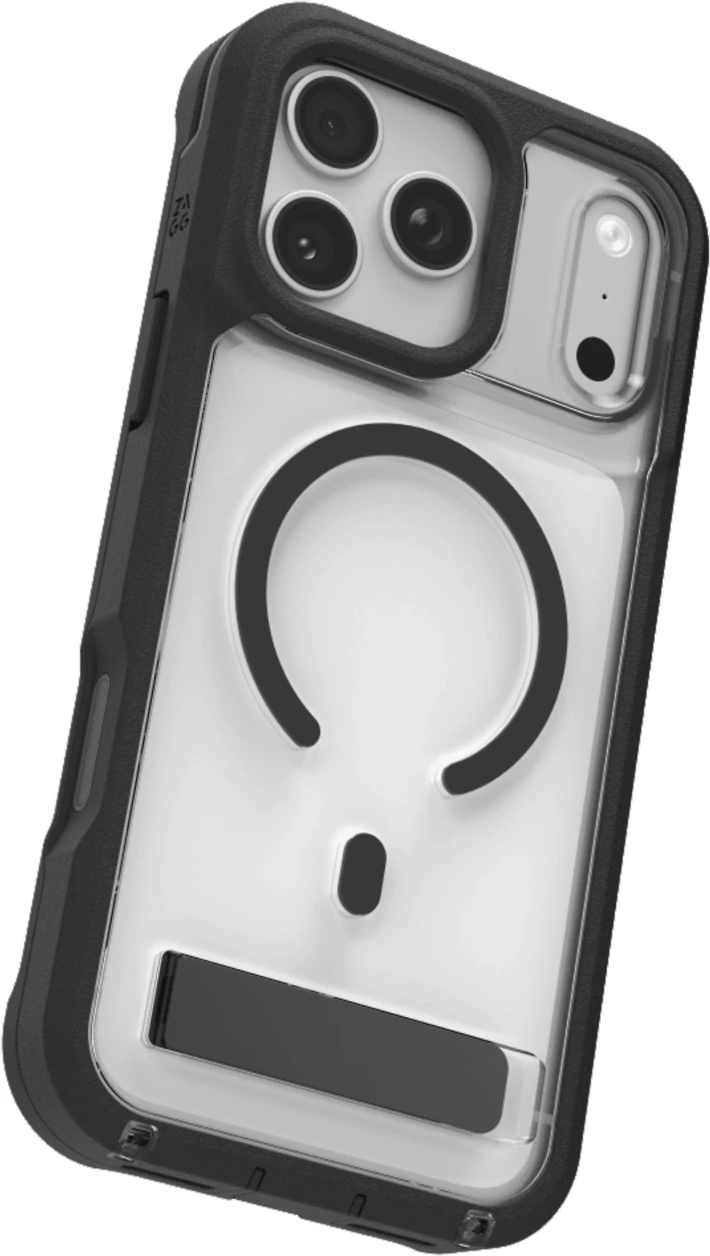 ZAGG - Rainier Snap Case with Kickstand for Apple iPhone 17 Pro Max - Black