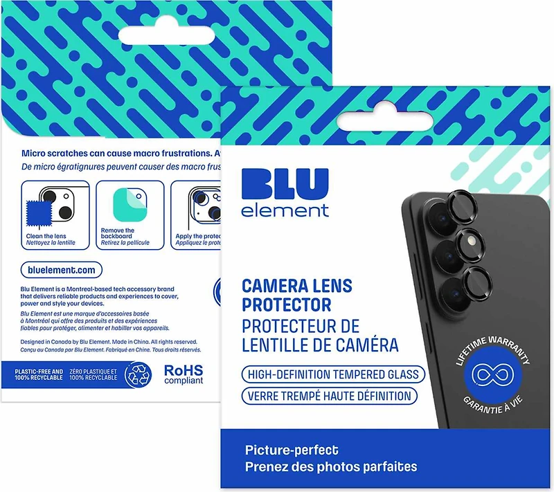 Blu Element - Aluminum 1 by 1 Lens Protector for Samsung Galaxy S26+ clear
