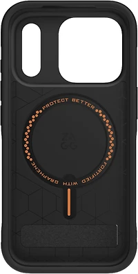 iPhone 17 Pro ZAGG Graphene Sedona Snap Kickstand Case - Flood Black/Orange