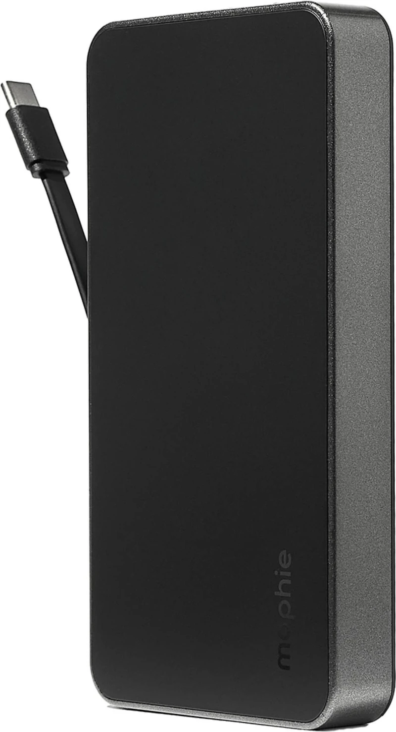 Mophie 10,000 mAh Powerstation Plus w/USB-C Cable + AC Plug - Black