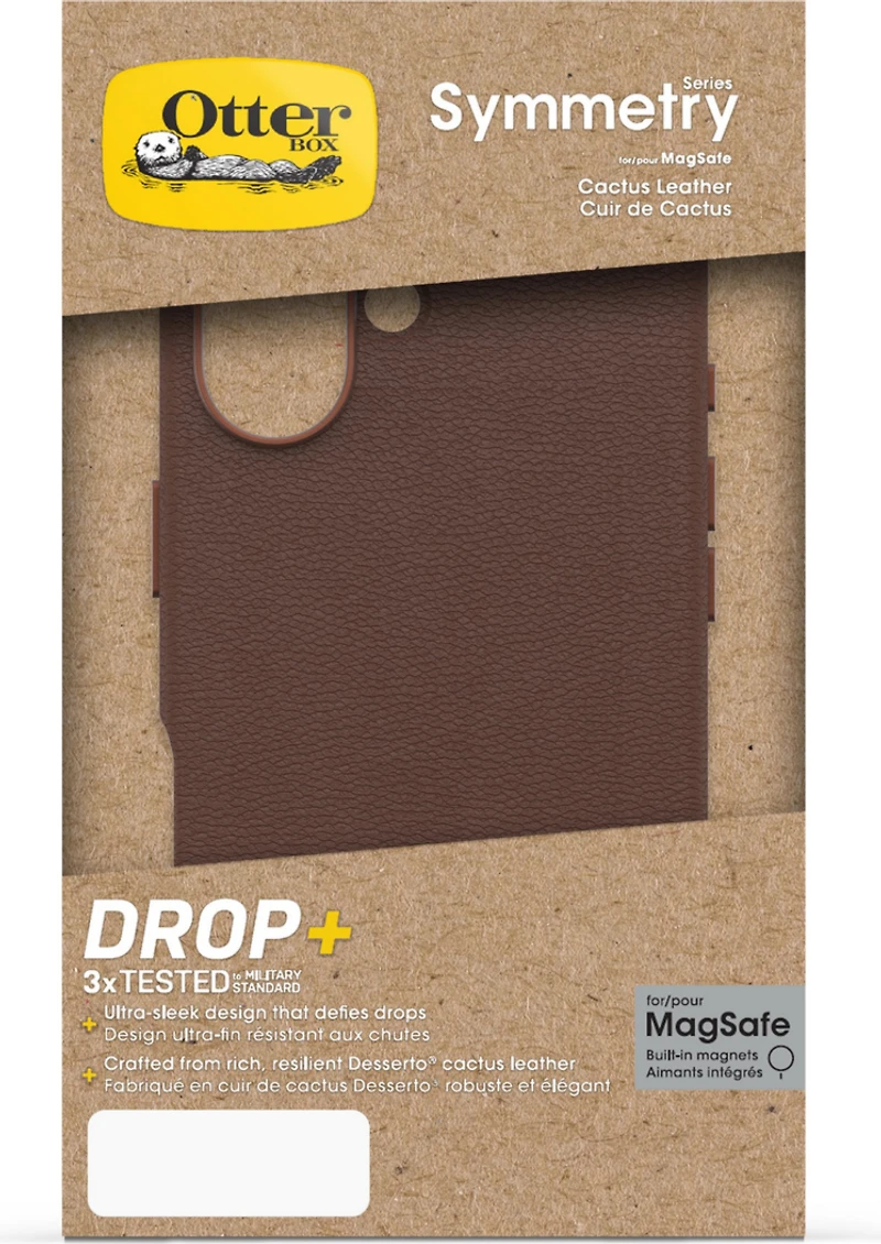 OtterBox - Symmetry Cactus Leather MagSafe Case for Apple iPhone 16 - Rich Adobe