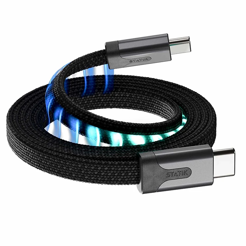 Statik - MagStack Slim Pro Charge/Sync Cable USB-C to USB-C 6.6ft Black