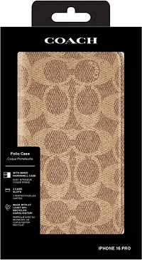 iPhone 16 Pro Coach Folio Signature C Case - Tan