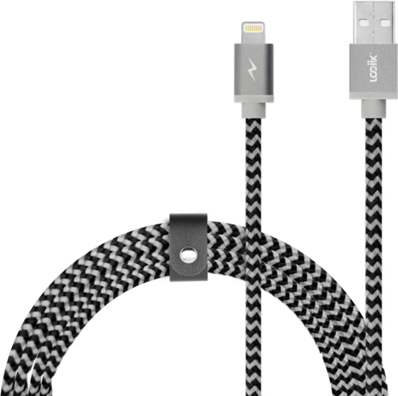 Piston Connect Braid 1.5M USB-A to Lightning - Grey/Black